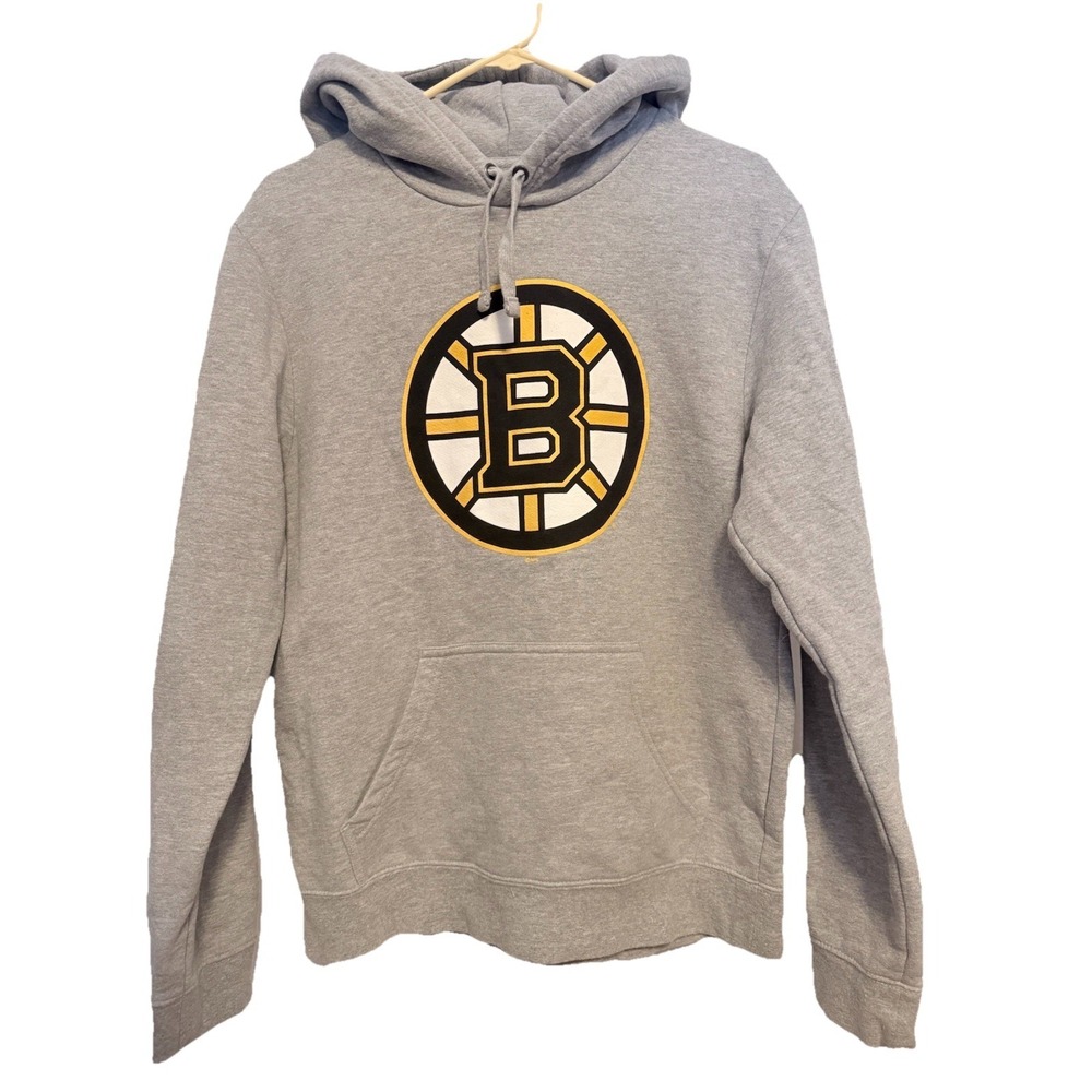 Men's Fanatics Boston Bruins Hooded Sweatshirt Gray Medium